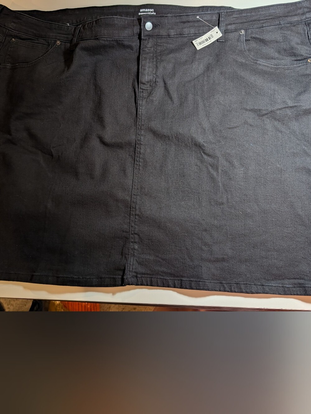 Amazon Essentials Woman's 34+ Black Mini Denim Skirt